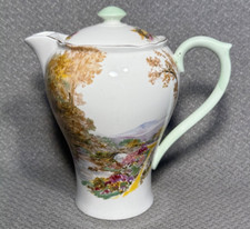 Shelley HEATHER Gainsborough Bone China Teapot Tea Pot w/Mint Handle