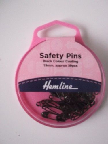 Hemline black safety - pins, 19