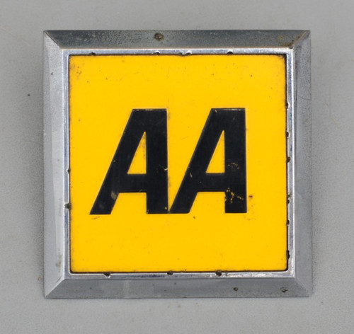 Vintage square car badge - aa,