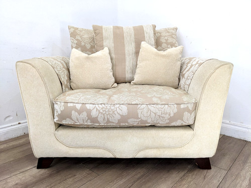 Cuddle chair beige floral 2 - chair, 1-2