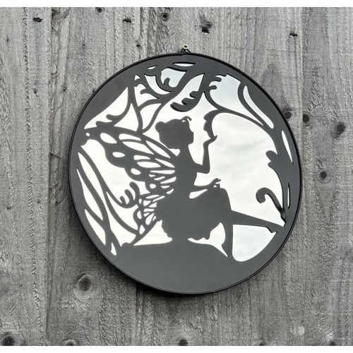 Fairy garden mirror - fairy, round