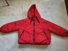Zara Red Puffer Jacket Excellent Condition Size XL Fab Black Trim And Zip