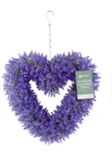 Artificial lavender heart - lavender,