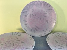 3 x DENBY MONSOON FINE CHINA Pink CHANTILLY DESSERT PLATES 8.5" Diameter
