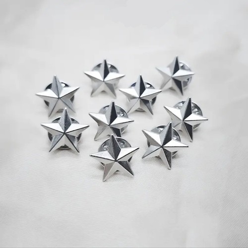 Silver star pin - 3d, badge