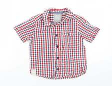 Feu Follet Boys Red Check Cotton blend Size 2-3 Years