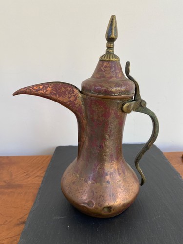 Antique copper tin dallah - copper,