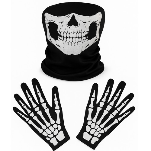 Skeleton balaclava gloves - skeleton, &