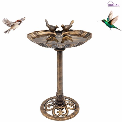Bronze pedestal bird bath - bronze,