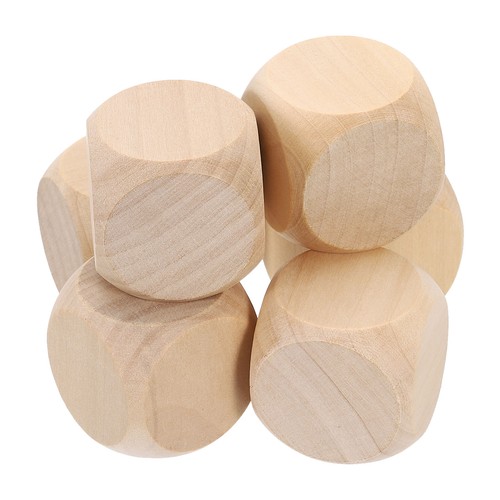 6pcs blank wooden dice - blank, dice,
