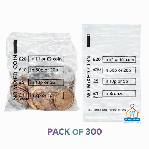300 plastic coin bags - x,