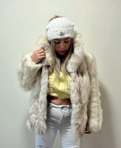 Vintage blue fox fur coat - vintage,