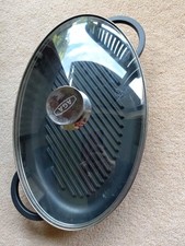 AGA Berndes Cast Aluminium Oval Grill Griddle Pan with Lid 39cm Black
