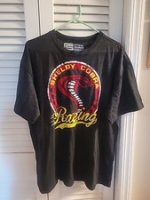 Carroll Shelby Cobra Racing T Shirt Mens XL Black Heather Snake Flocking NWOT