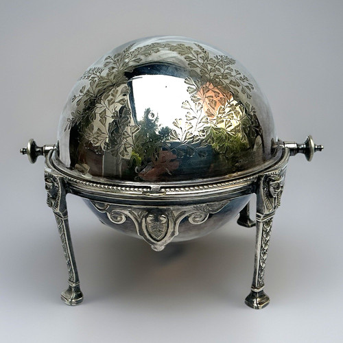 Antique silver plate revolving - antique,