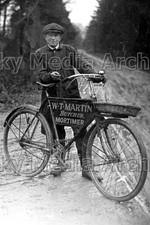 nxx-17 W.T. Martin Butcher's, Boy & Bike, Mortimer, Berkshire. Photo