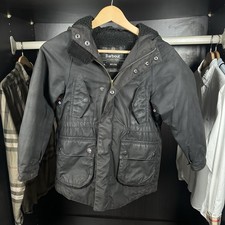 Barbour International Steve McQueen Reiver Wax Sherpa Lined Jacket Boys Medium M