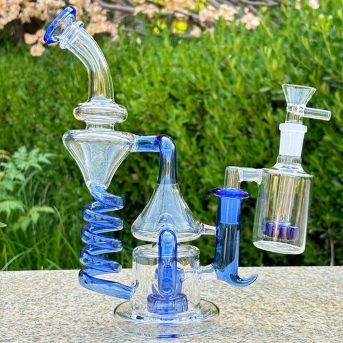 Blue tornado coil glass - tornado,