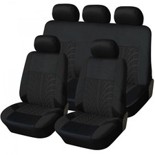 VW PASSAT TDI 2005 PREMIER FULL SET LEATHER FAUX LOOK SEAT COVER BLACK HBS