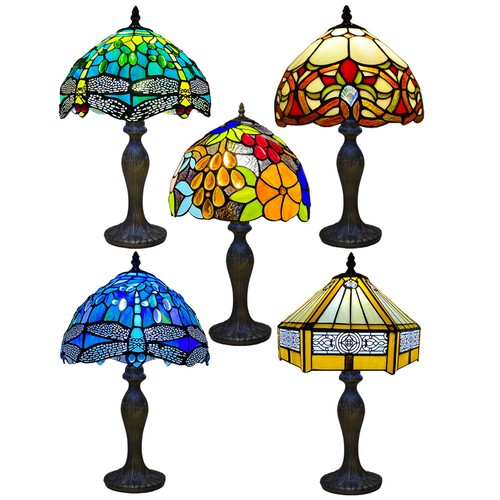 Tiffany style table - table, lamp