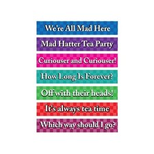 Mad Hatter Tea PVC Party Sign Decorations 60cm x 10cm - Pack of 7