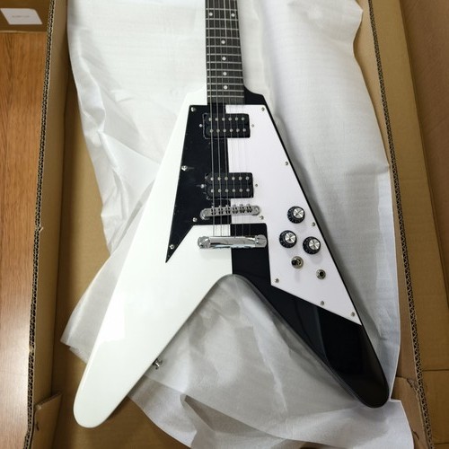 Flying electric guitar white - electric,