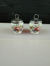 2 x Royal Worcester 5.5 cm High Egg Coddlers Bournemouth Pattern