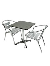 Garden Patio Furniture, Aluminium Garden Furniture Sets - 2 x Chairs & 1 x Table