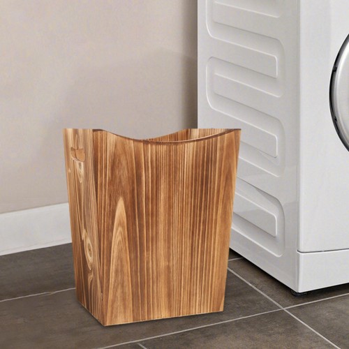Wooden trash can wood grain - wooden,