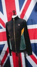 Fila Velour Tracksuit Top - XL/2XL - Black - Mod Casuals Terraces