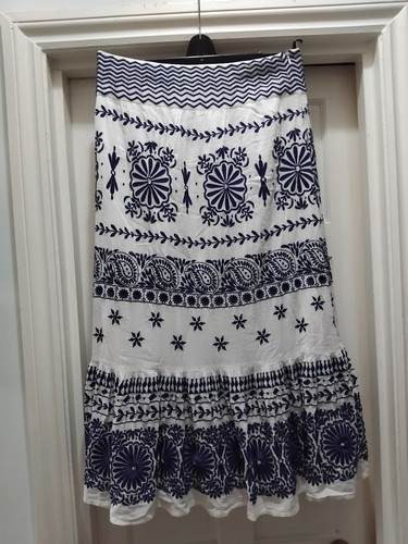 Monsoon white and blue - and, cotton