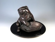 ANTIQUE JAPANESE BRONZE AKITA