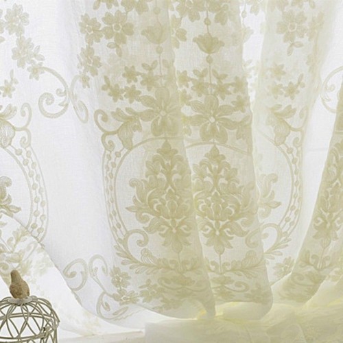 Lace embroidered curtain - embroidered,