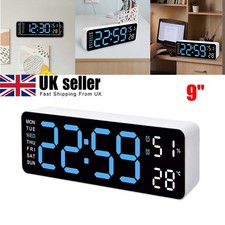 Digital Big Jumbo Wall Clock LED Alarm Clock & Calendar Temperature Desk Clocks