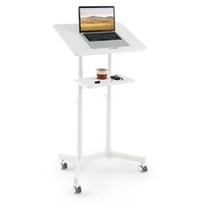 Mobile Lectern Podium Adjustable Rolling laptop Cart Portable Pulpit Stand