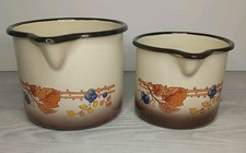 2 Mid Century Vintage Enamel