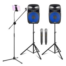 Home Karaoke System with Wireless Microphones and Tablet Stand - VPS102A
