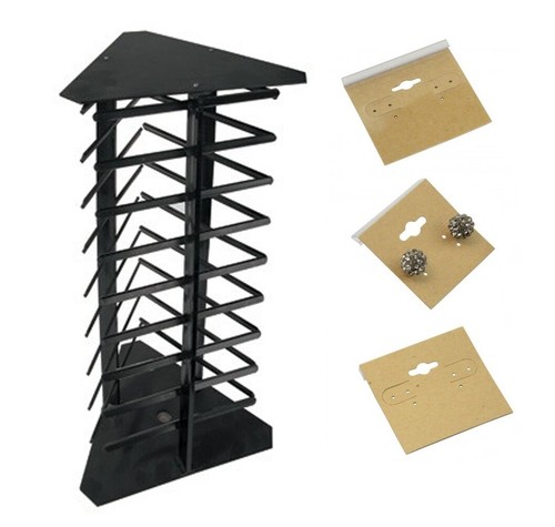 Sided black rotating earring - black,