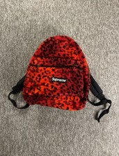 Supreme FW17  Red Leopard Print Vintage Backpack Rucksack