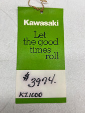 1982 Kawasaki KZ1000 KZ 1000 Vintage Bike Store Dealer Display Tag Double-sided