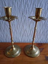 Set Of 2 Vintage Brass Candle