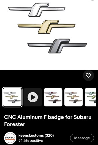 Cnc aluminum jdm badge for - cnc, "f"