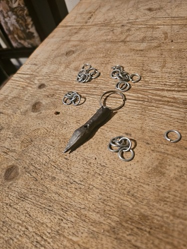 Hand forged bodkin arrowhead - hand,