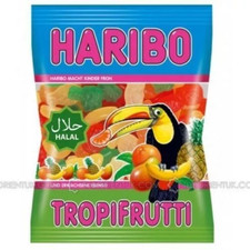 Haribo Halal TropiFrutti Jelly Sweets 80g Kids Party Bag Fillers gummy Jellies