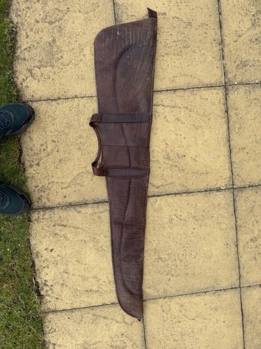 Brown leather gun slip - leather, 48”