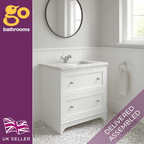 White bathroom vanity - white,
