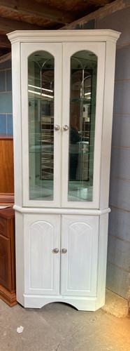 White corner display cabinet - white,