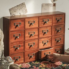 16-Drawer Wooden Cabinet