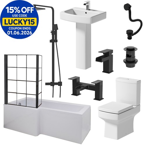 Complete bathroom suite black - suite,