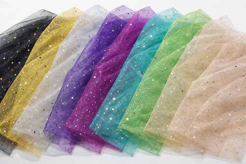 Hologram sequin tulle fabric - sequin,